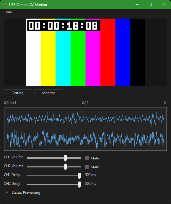 USB Camera AV Monitor camera and audio device selection