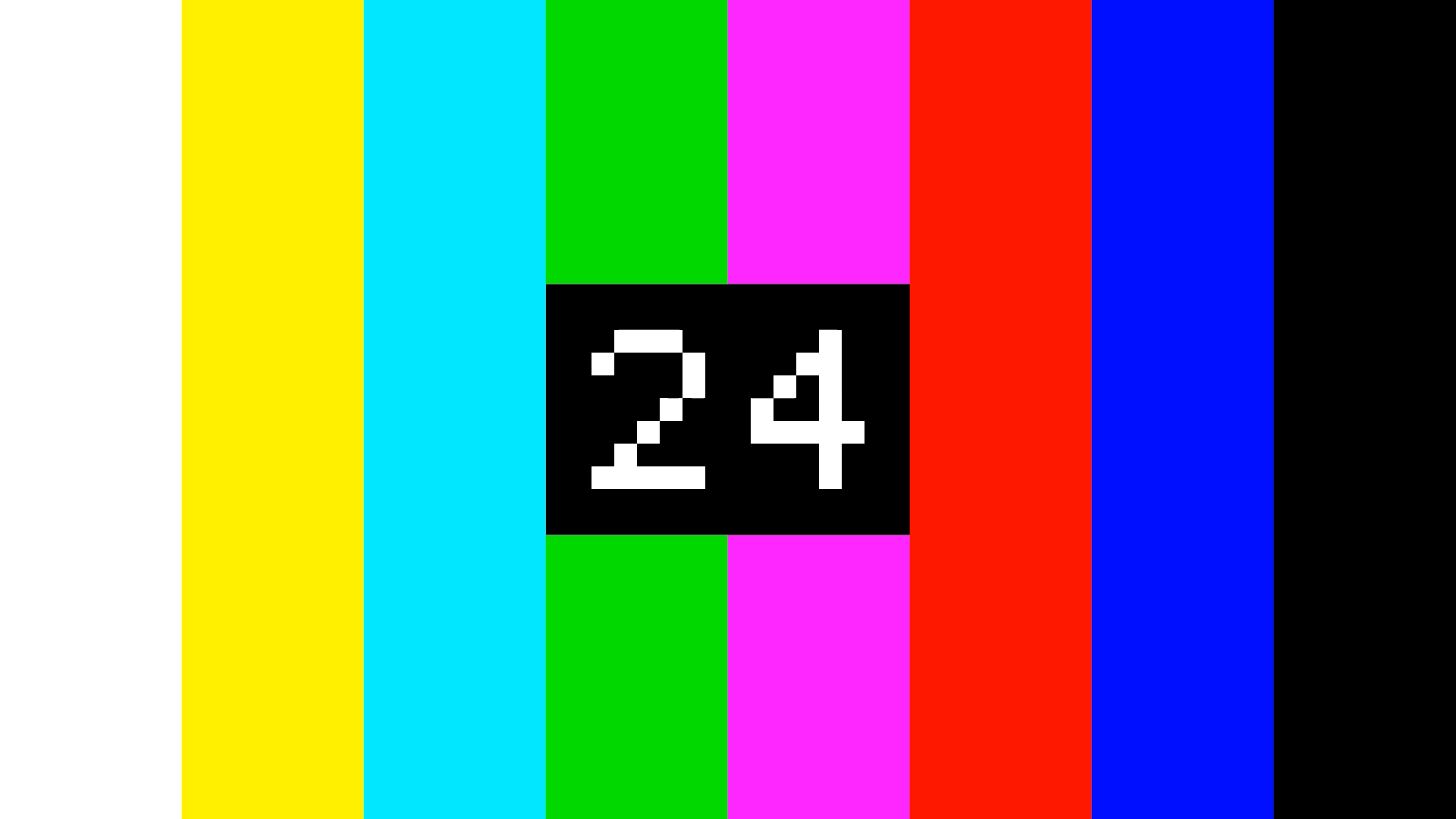The SRT USB CAM color-bar test signal decoded by an OBS Studio Media Source over SRT